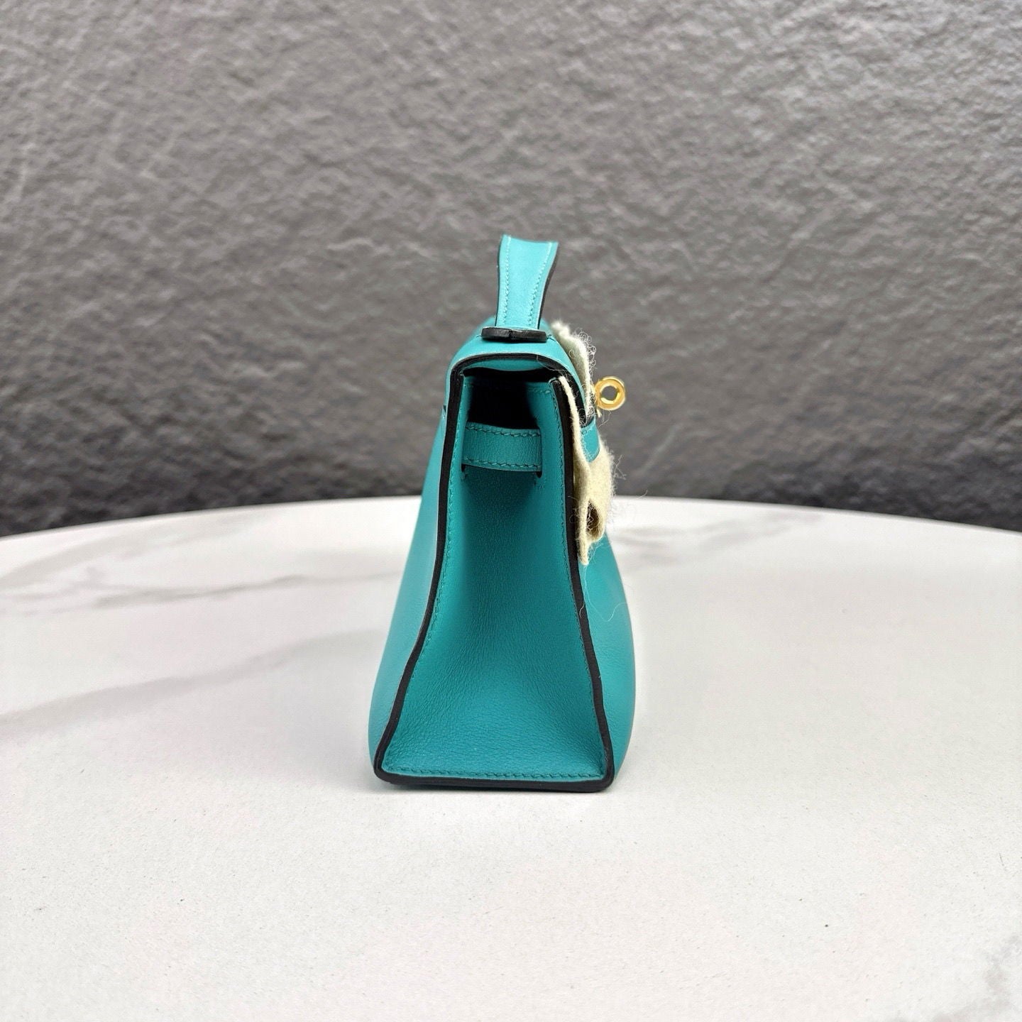 Hermès Kelly Pochette Swift 7F Bleu Paon