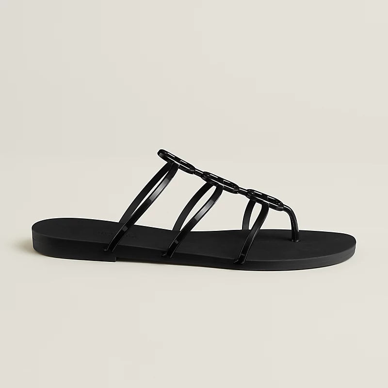 Hermès Mykonos Sandals – Black Waterproof TPU Edition