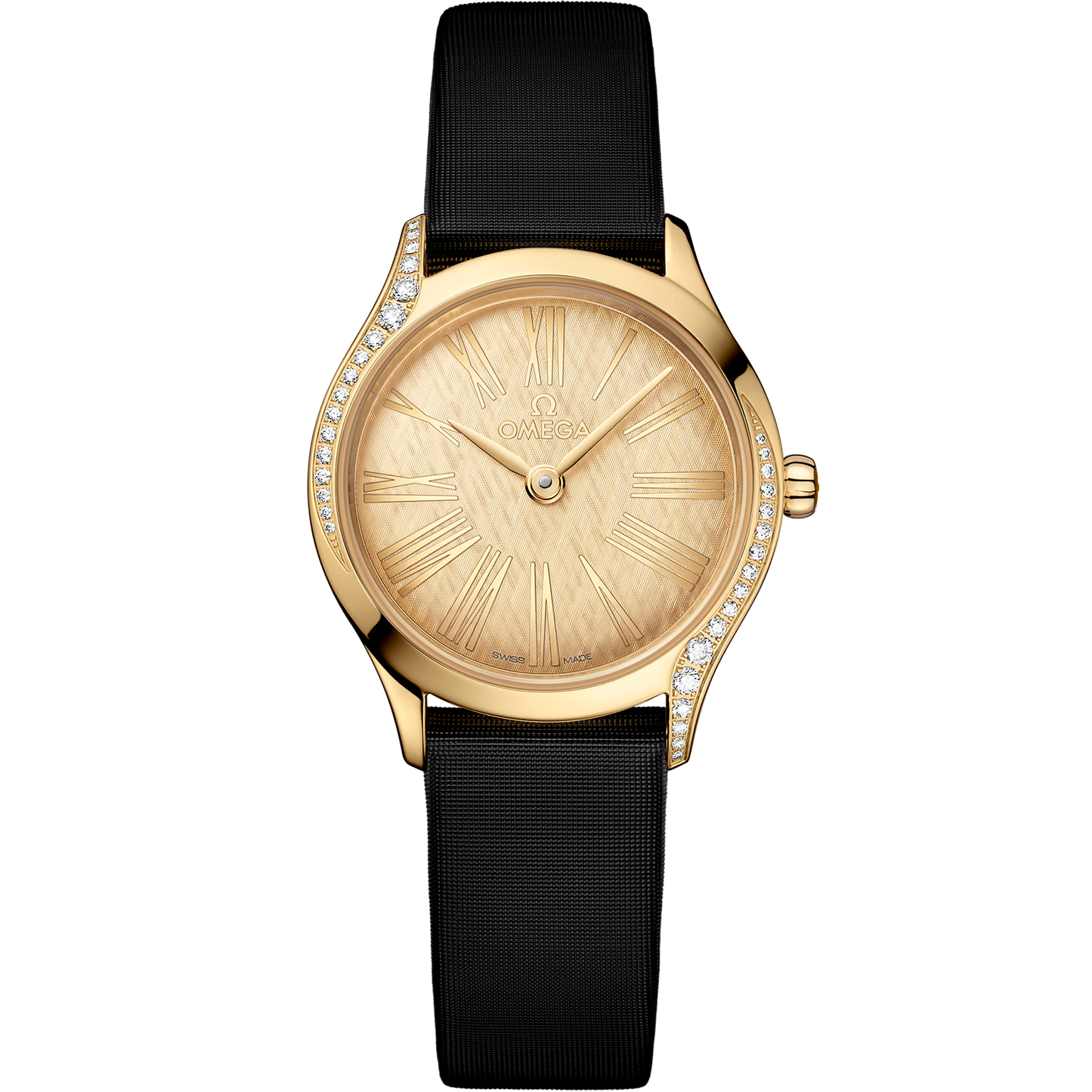 De Ville Mini Trésor 26 mm, Moonshine™ gold on fabric strap - 428.57.26.60.99.001