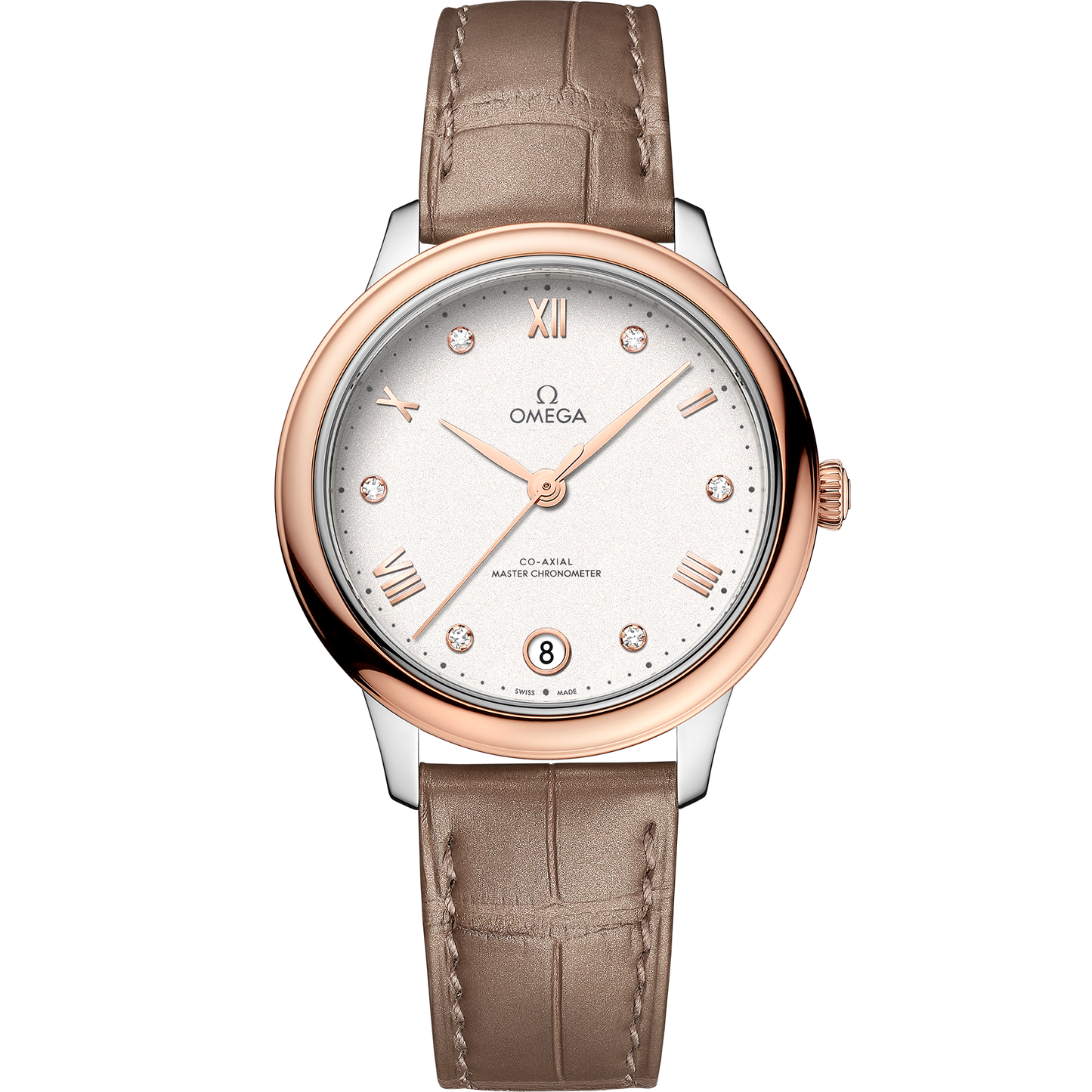 De Ville Prestige 34 mm, steel - Sedna™ gold on leather strap - 434.23.34.20.52.001