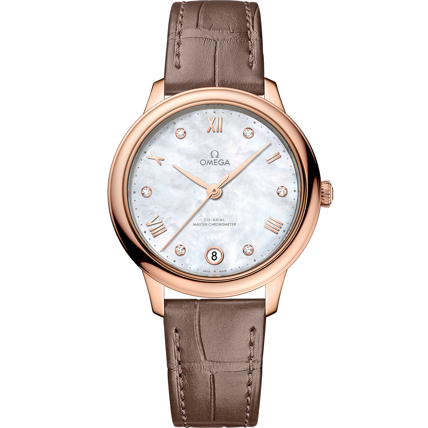 De Ville Prestige 34 mm, Sedna™ gold on leather strap - 434.53.34.20.55.001