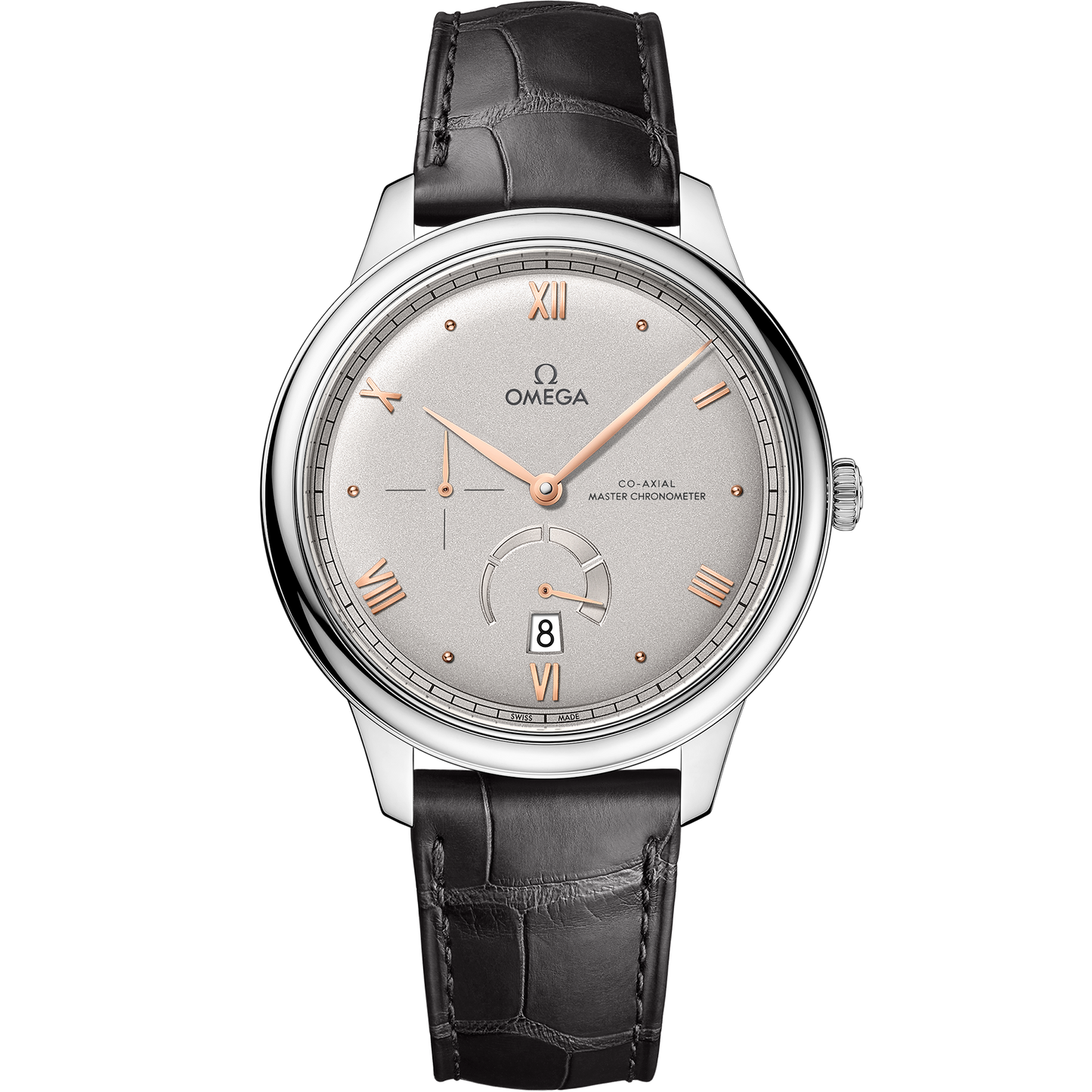 De Ville Prestige 41 mm, steel on leather strap - 434.13.41.21.06.001