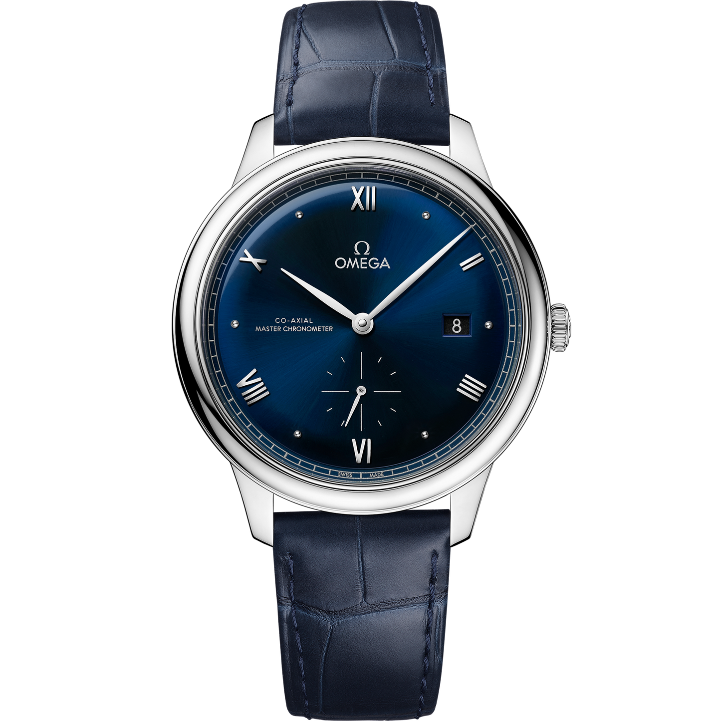 De Ville Prestige 41 mm, steel on leather strap - 434.13.41.20.03.001