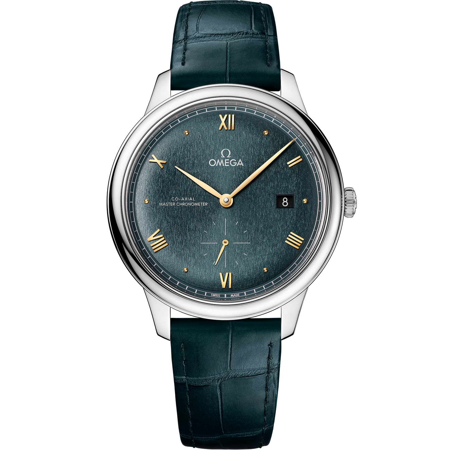 De Ville Prestige 41 mm, steel on leather strap - 434.13.41.20.10.001