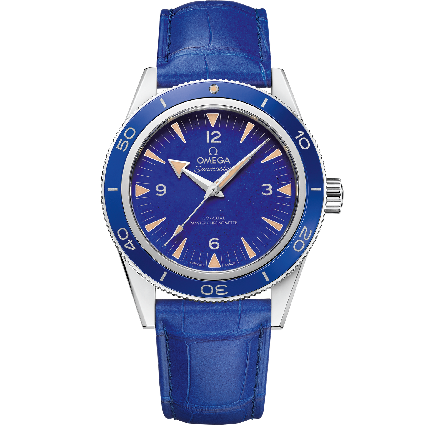 Seamaster 300 41 mm, platinum on leather strap - 234.93.41.21.99.002