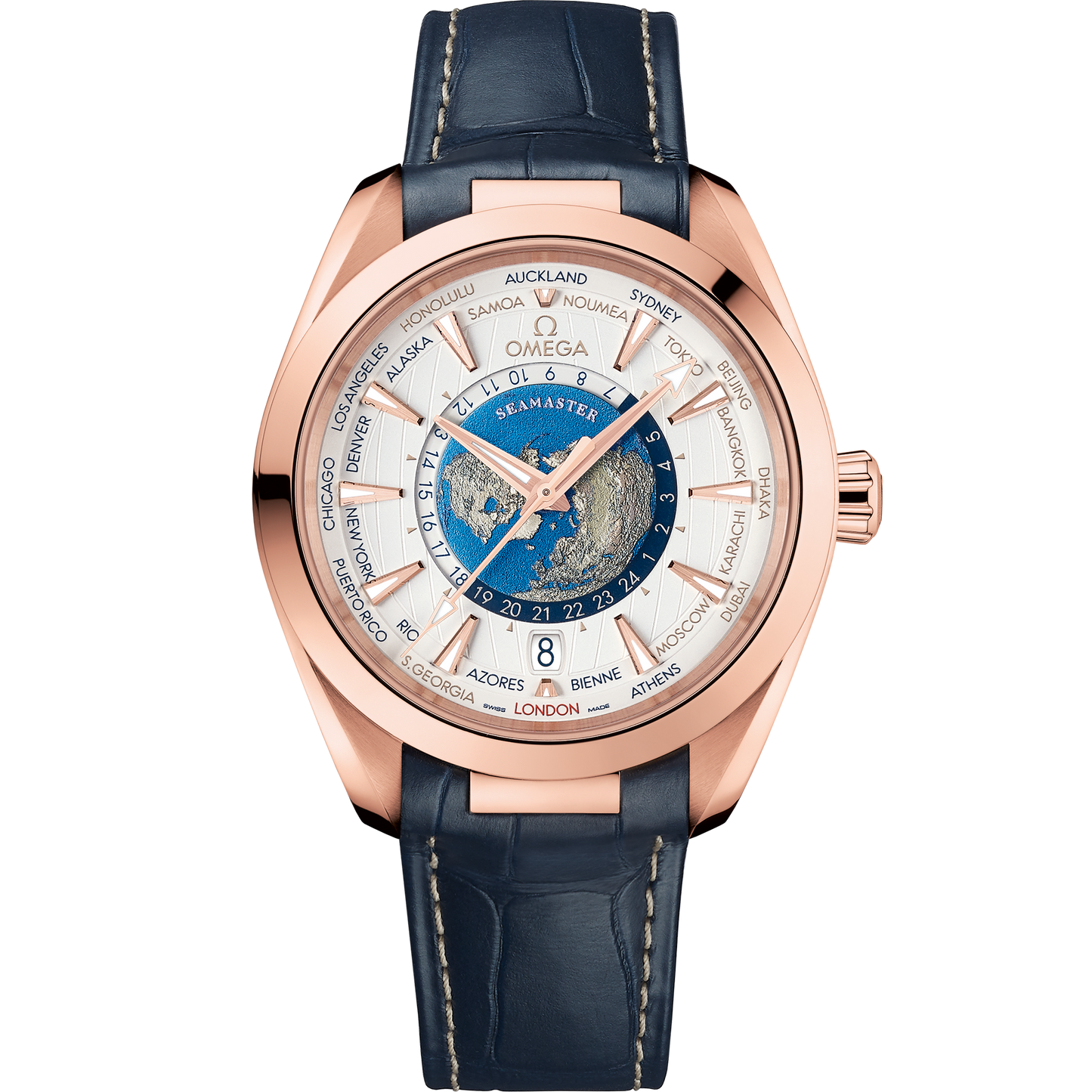 Seamaster Aqua Terra 150M 43 mm, Sedna™ gold on leather strap - 220.53.43.22.02.001