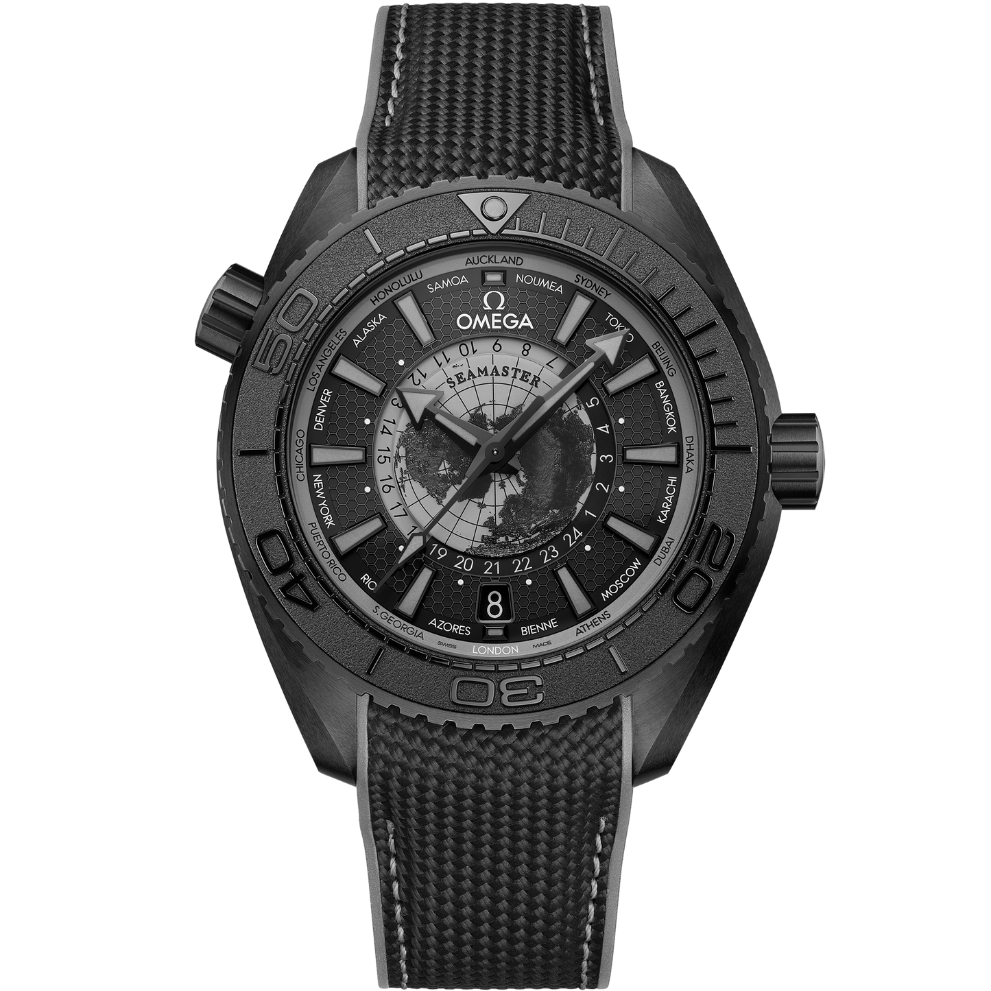 Seamaster Planet Ocean 600M 45.5 mm, black ceramic on rubber strap - 215.92.46.22.01.007