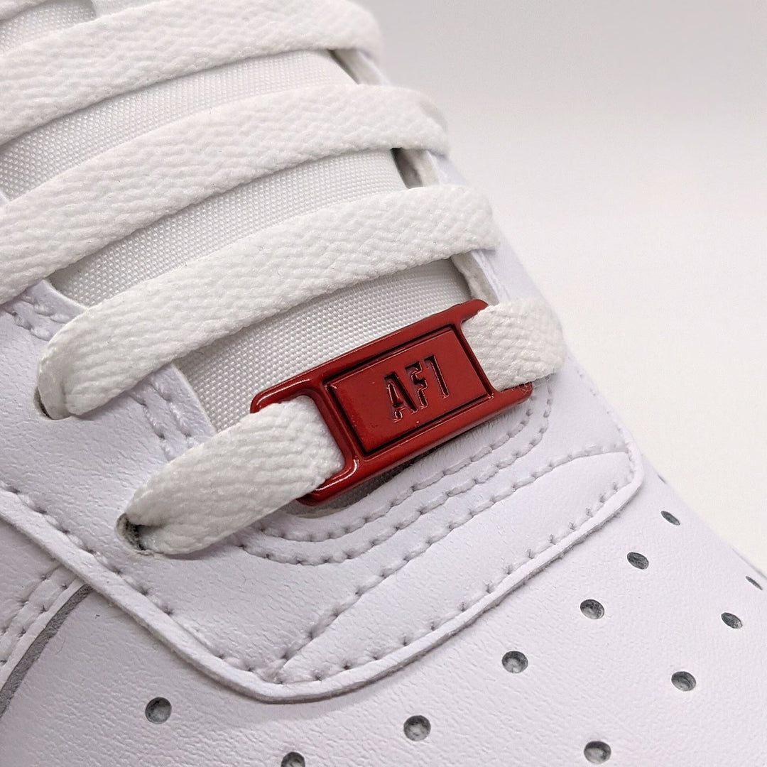 Premium Red Air Force 1 Dubrae Replacement ( Lace Tag) by KNOTTY
