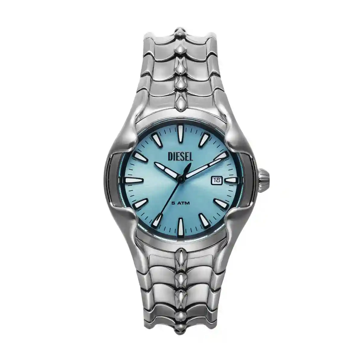 Blue Vert three-hand date stainless steel watch