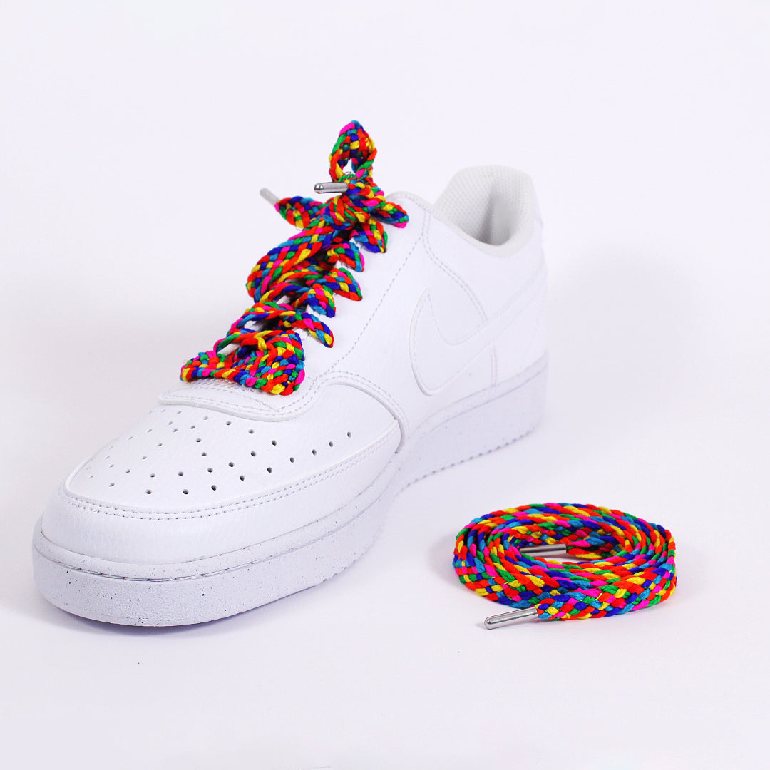 Rainbow Braided Flat Lace by KNOTTY