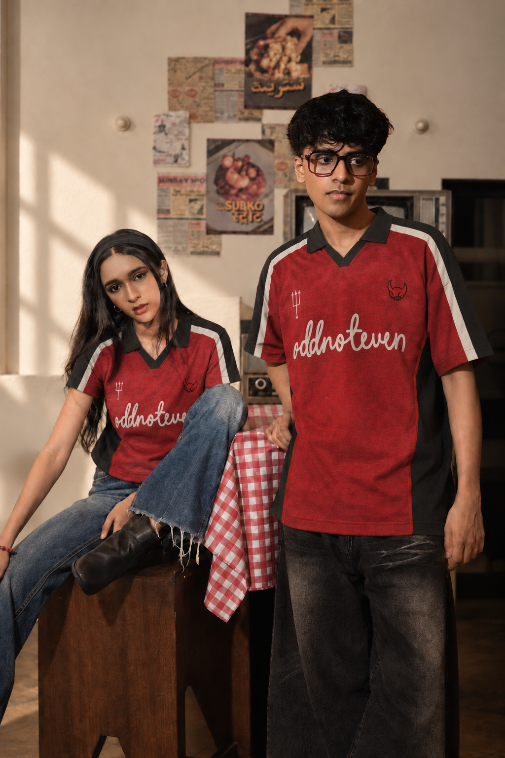Red Devils Retro Baby Tee by oddnoteven