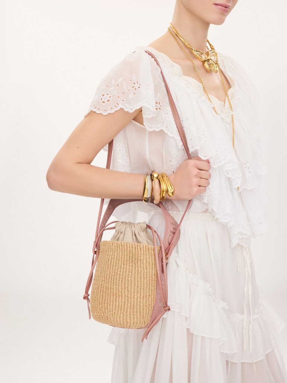 CHLOE Small Woody basket in natural fibers Nougat by CHLOE