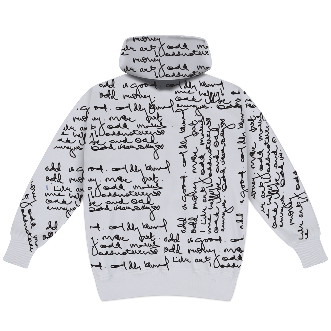 White Scribble Wave Hoodie by oddnoteven