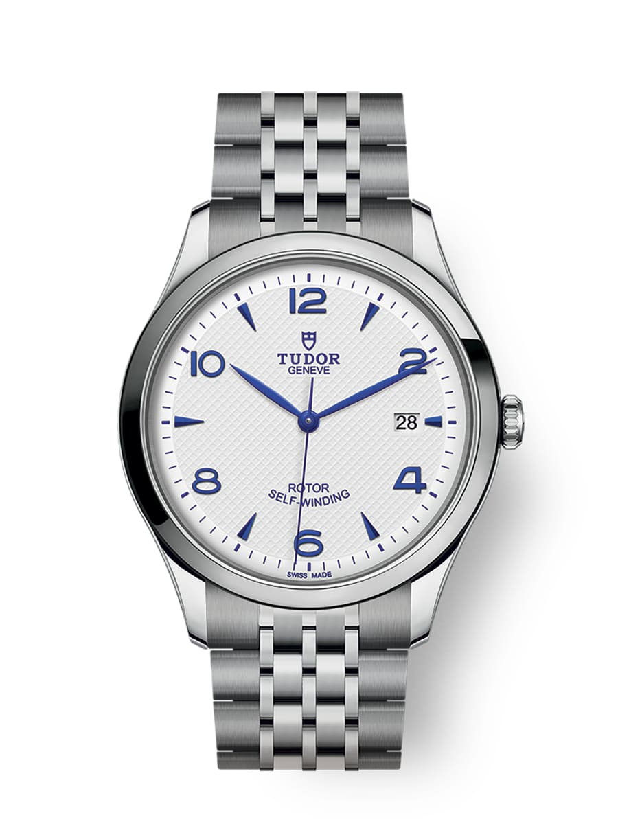 TUDOR 1926 M91650-0005 41mm steel watch with opaline dial and blue hands
