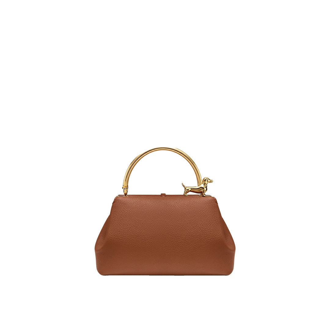 JW PEI Bruna Dachshund Metal Handle Top Handle Bag - Brown by JW PEI