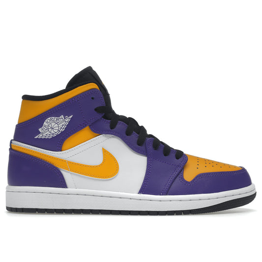 Air Jordan 1 Mid Dark Concord/Taxi White Black Lakers