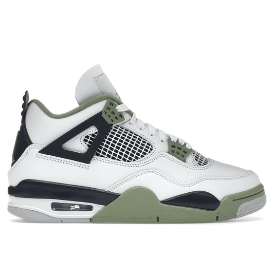 Air Jordan 4 Retro White Oil Green Dark