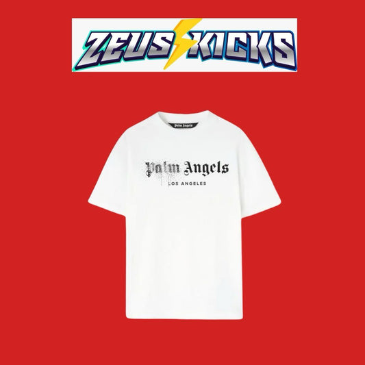Palm Angels Rhinestone Sprayed Classic T-Shirt White/Black: A Bold Fusion of Streetwear and Luxury