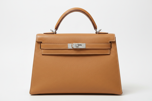 Authentic Hermès Kelly 38 Dépêche Veau Chamonix Natural: Timeless Luxury Meets Business Elegance