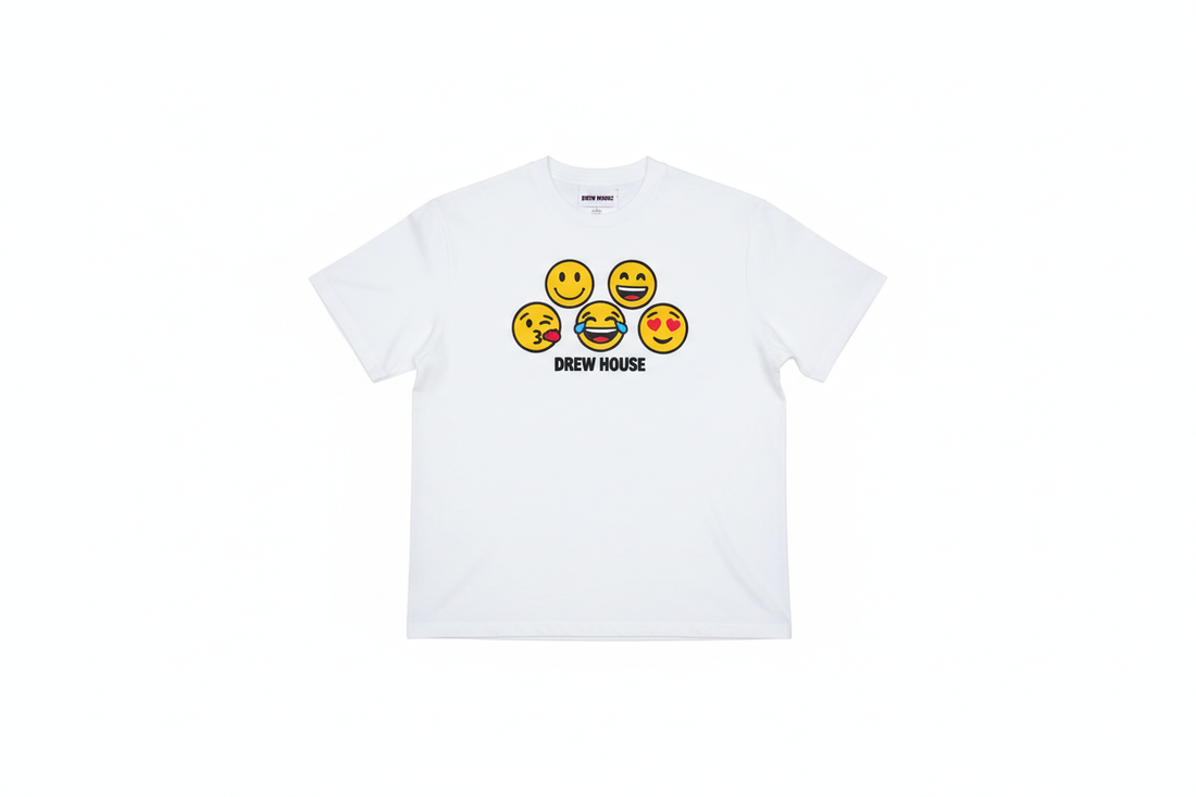 Drew House Drewmoji SS Tee White: Iconic Streetwear with Laid-Back Luxury