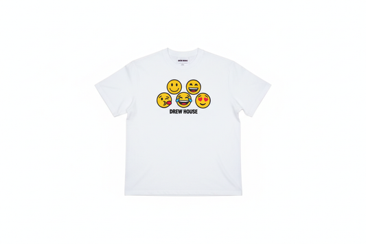 Drew House Drewmoji SS Tee White: Iconic Streetwear with Laid-Back Luxury