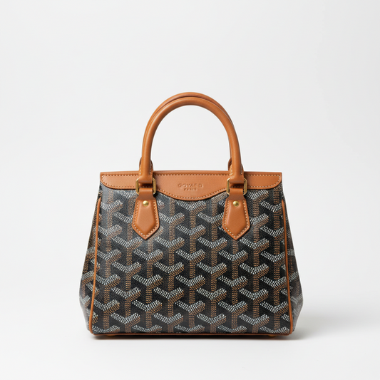 Goyard Saïgon Souple Mini Bag – Black Goyardine Canvas &amp; Tan Chevroches Calfskin