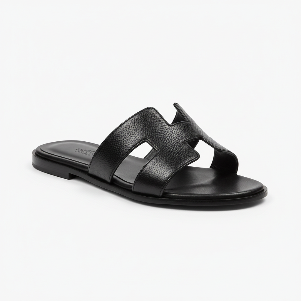 Hermès Izmir Sandal – Black Shiny Grained Calfskin: The Ultimate Luxury Summer Essential