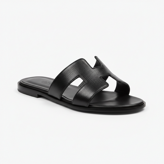 Hermès Izmir Sandal – Black Shiny Grained Calfskin: The Ultimate Luxury Summer Essential