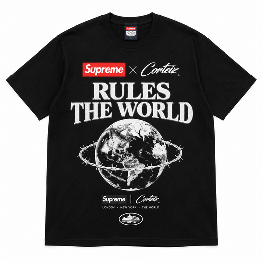 Supreme Corteiz Rules The World Tee Black