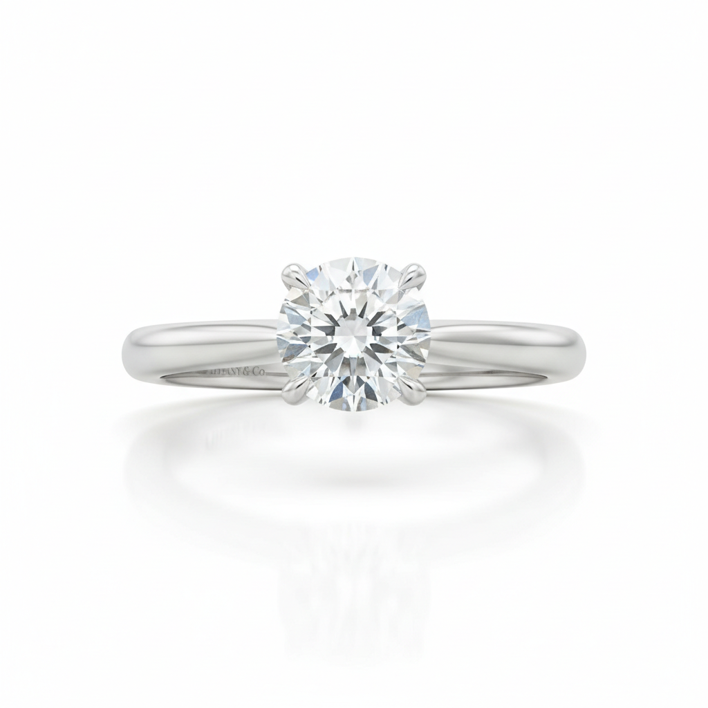 TIFFANY & CO. Classic Prawn Platinum 0.34 Carat Solitaire Ring VVS-I: Timeless Luxury & Elegance