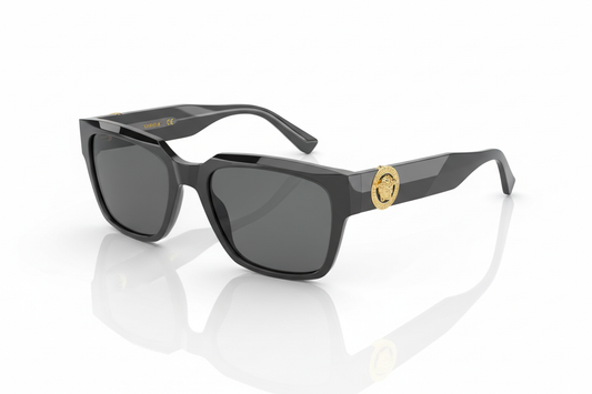 VERSACE Dark Grey Geometric Men’s Sunglasses: A Bold Fusion of Luxury, Precision, and Modern Masculinity