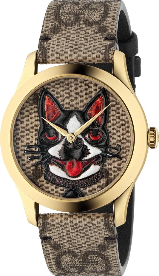 Unisex Gucci G-Timeless YA1264057 Leather Quartz Watch