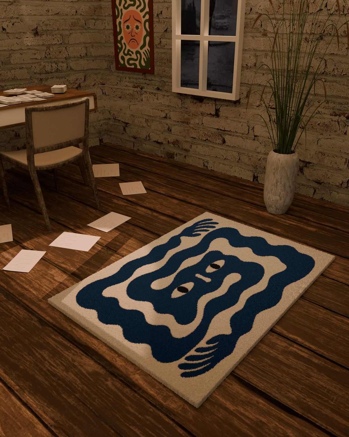 Anxiety hands emotion Tufted Custom Rug by THE DRIP CO. RUGS