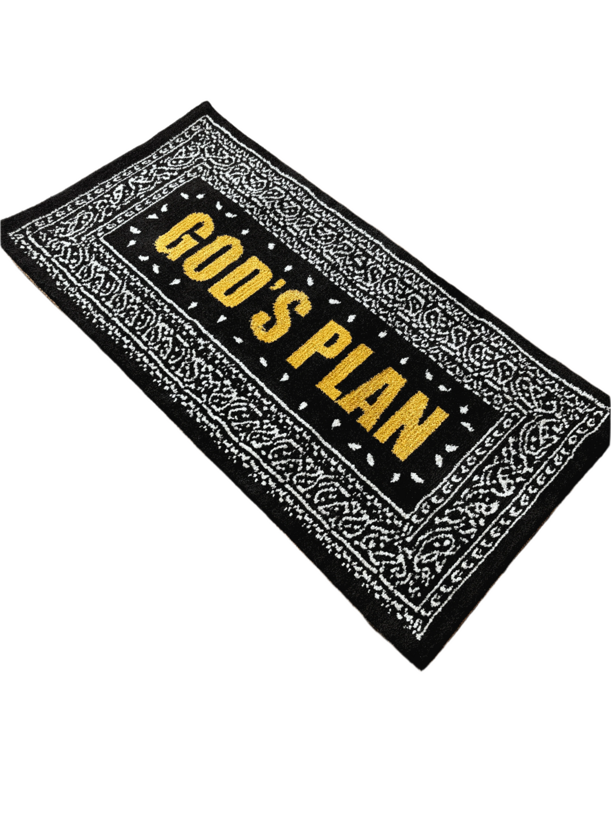 Gods Plan Yellow Machine Tufted Custom Rug by THE DRIP CO. RUGS