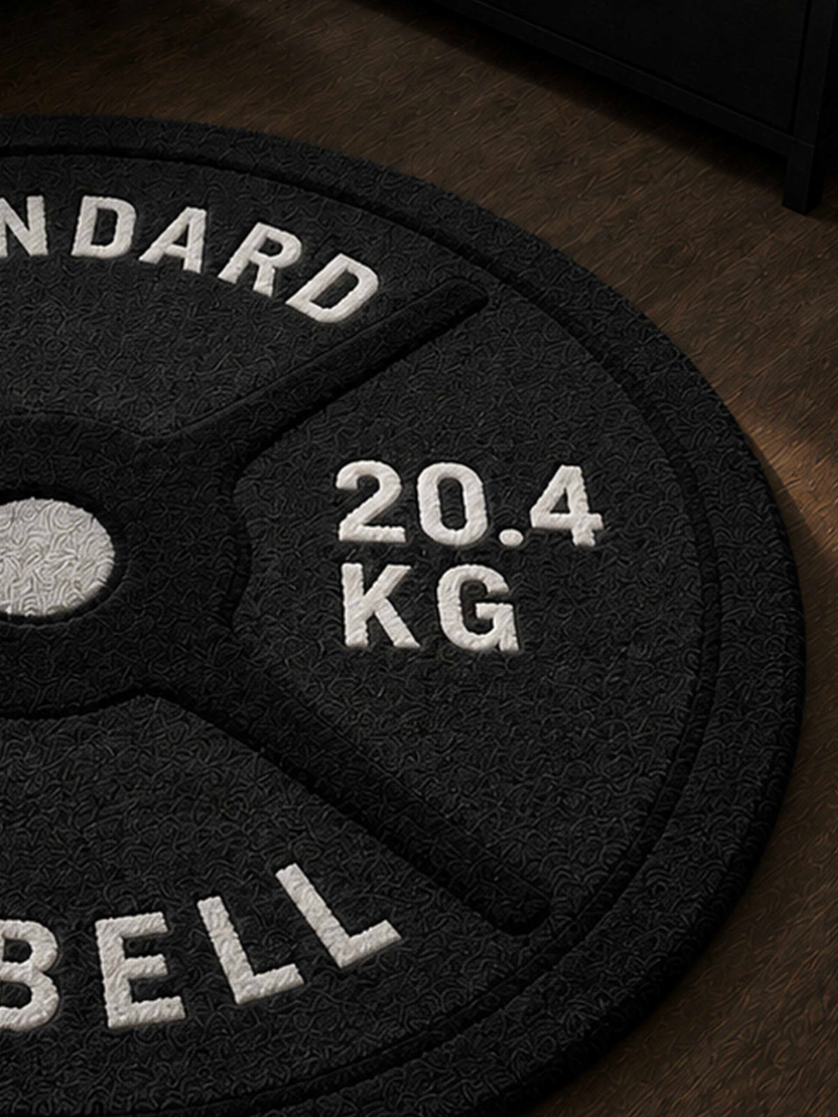 Black Barbell Hand Tufted Rug by THE DRIP CO. RUGS