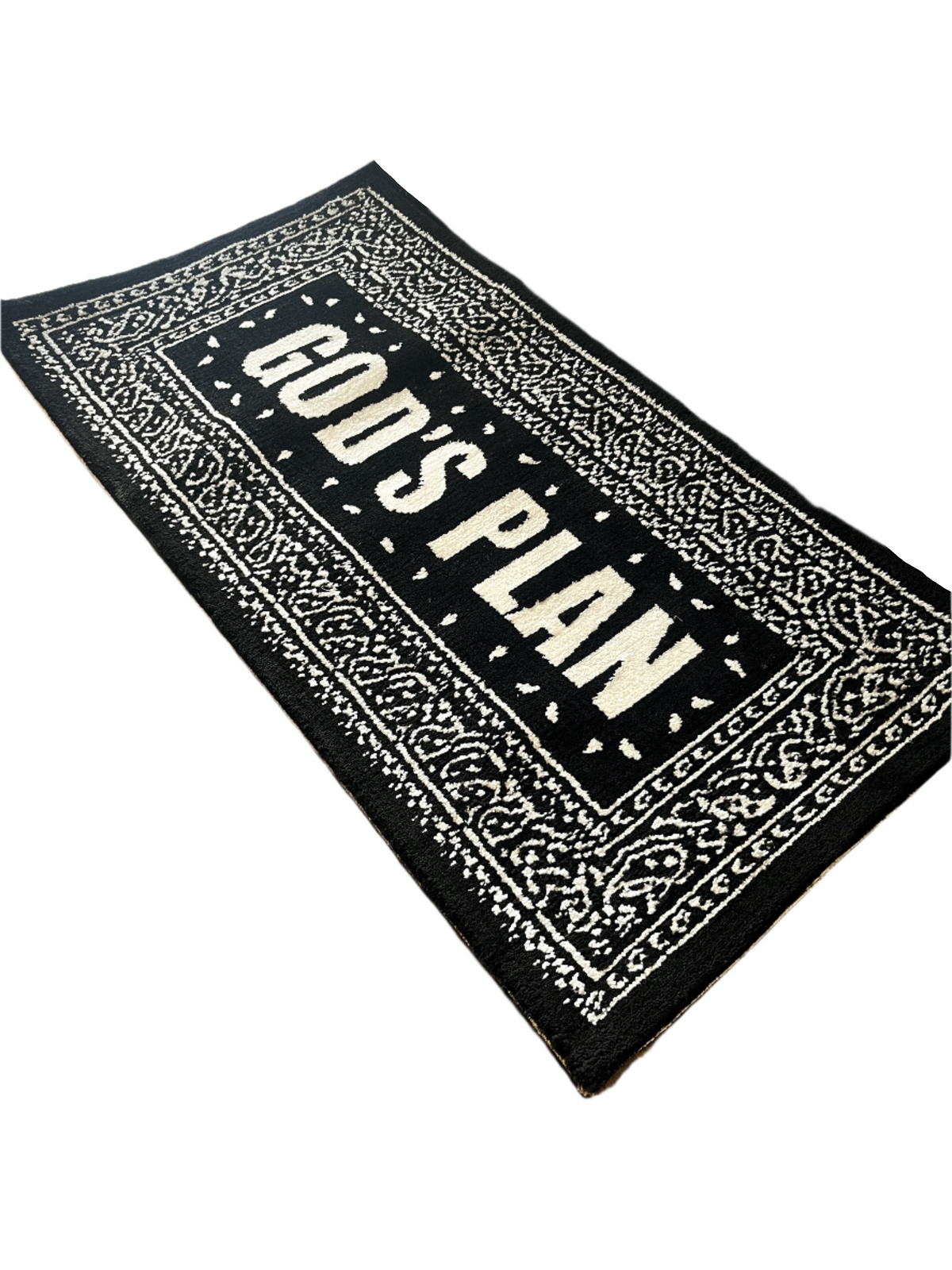 Gods Plan White Machine Tufted Custom Rug by THE DRIP CO. RUGS