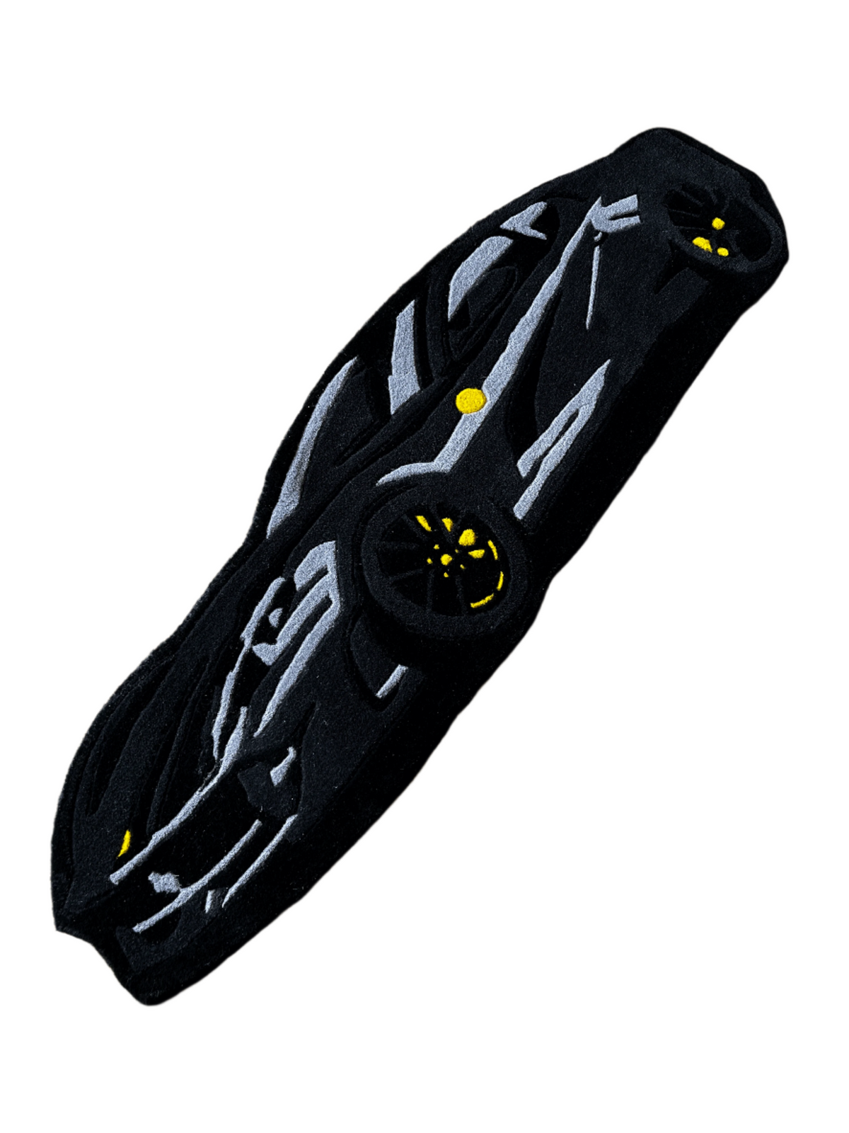 Black super Car Hand Tufted Custom Rug by THE DRIP CO. RUGS