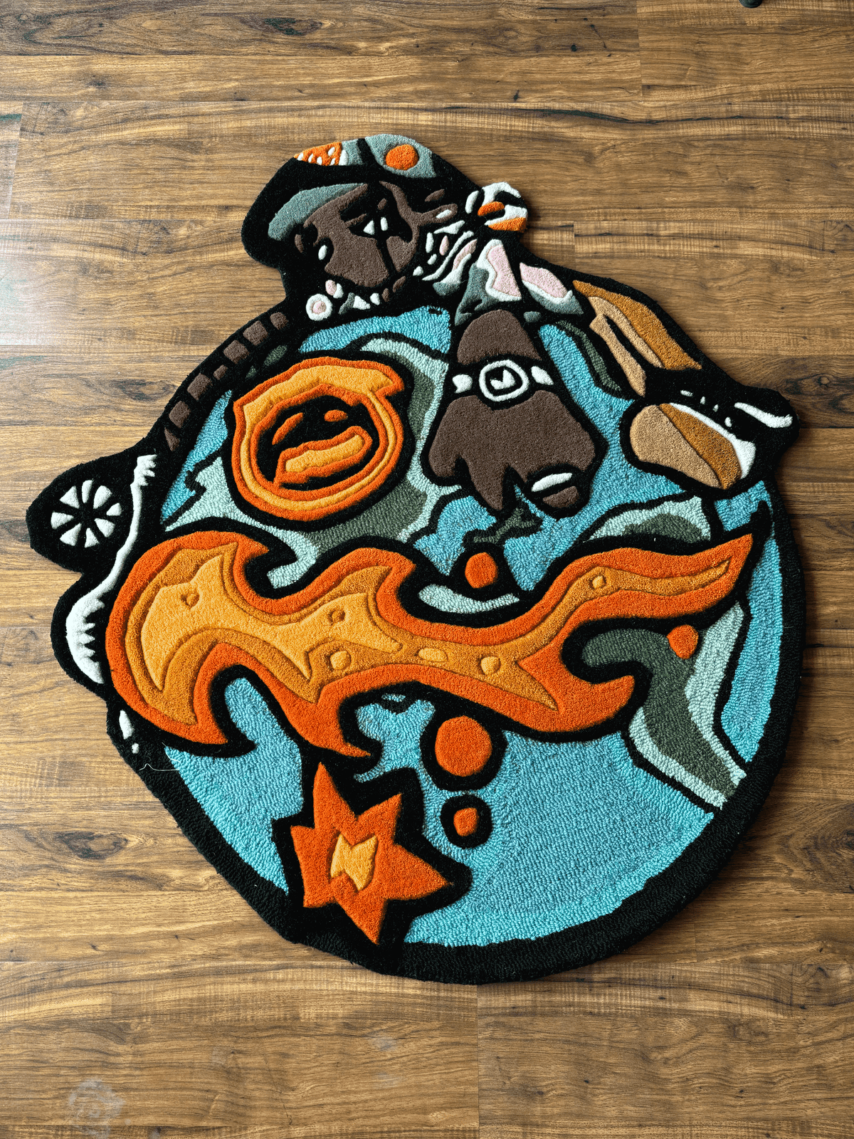 Travis world logo Rug by THE DRIP CO. RUGS