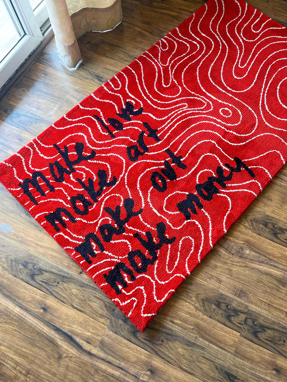 Make love, Make art, make out Machine Made Custom Rug by THE DRIP CO. RUGS
