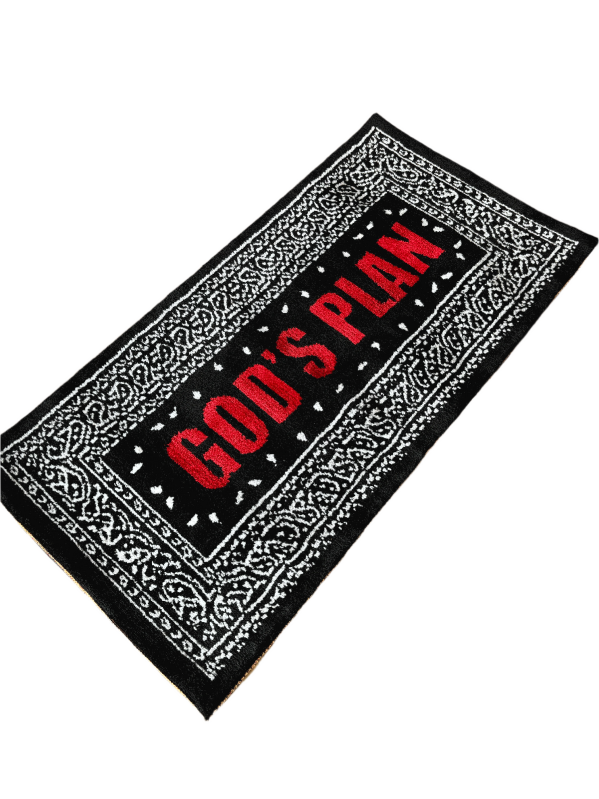 Gods Plan Red Machine Tufted Custom Rug by THE DRIP CO. RUGS
