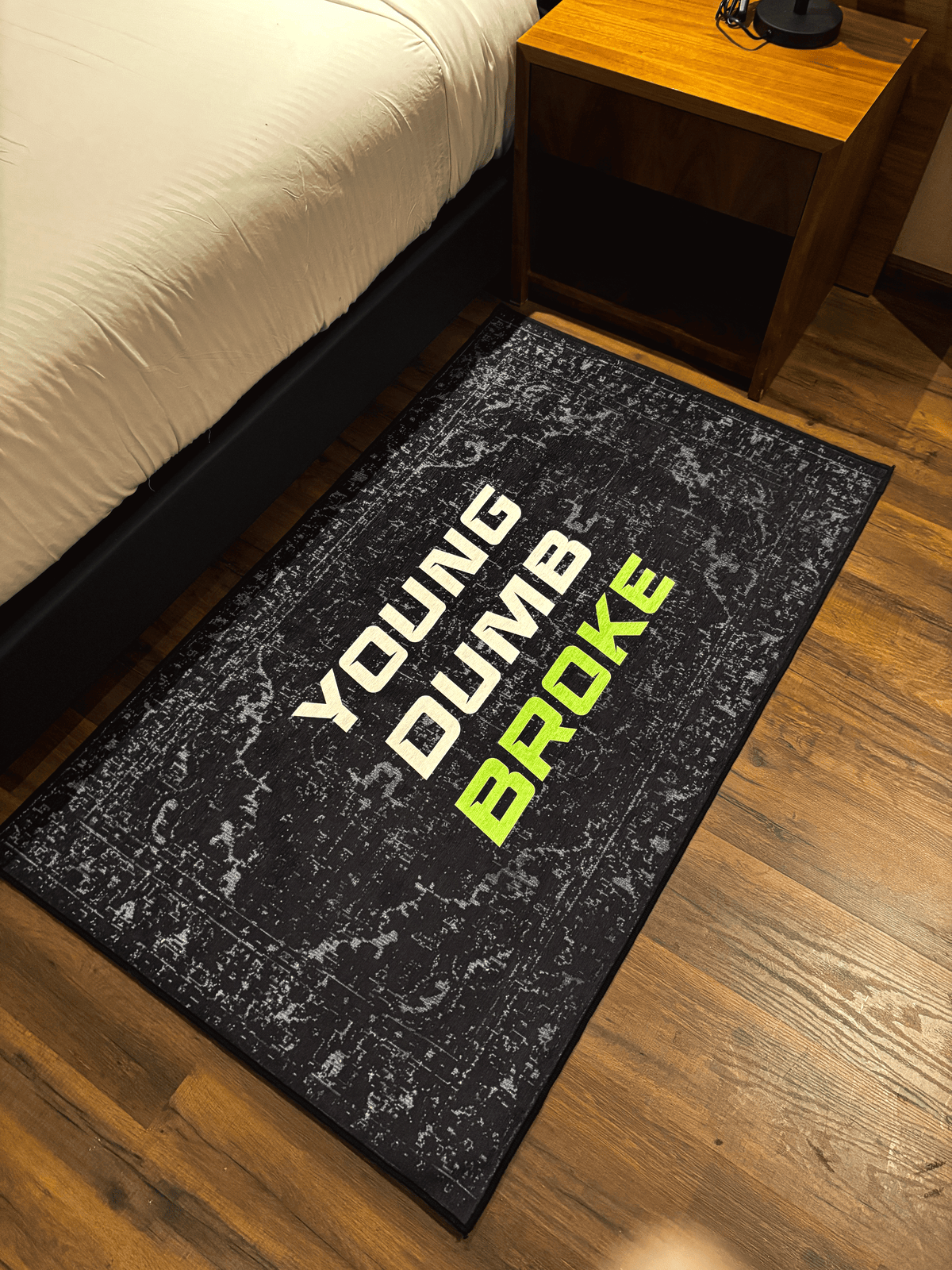 Young Dumb Broke Washable  Custom Rug by THE DRIP CO. RUGS