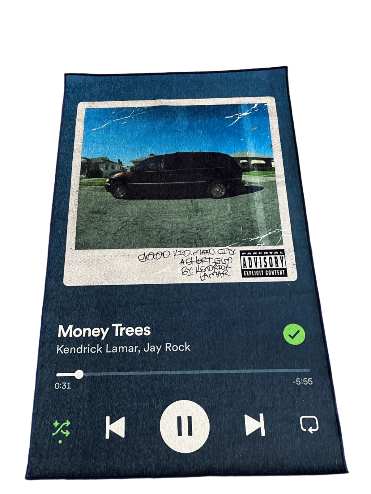 Money Trees Music Album Cover Printed Washable  Custom Rug by THE DRIP CO. RUGS