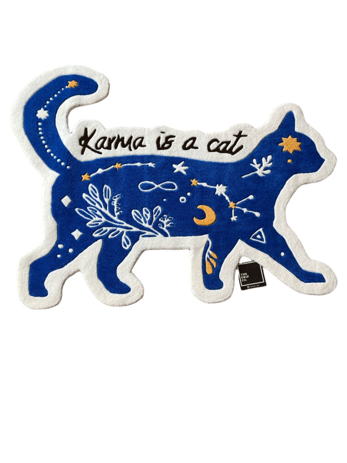 karma is a Cat hand tufted Custom Rug by The Drip Co. by THE DRIP CO. RUGS