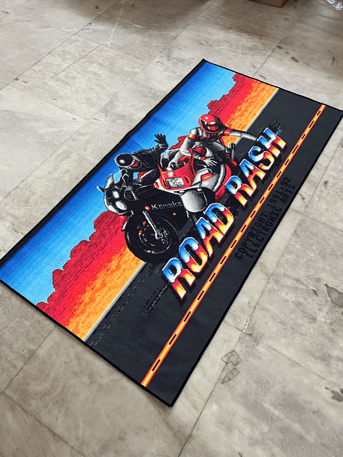 Road Rash Printed Washable Rug by THE DRIP CO. RUGS