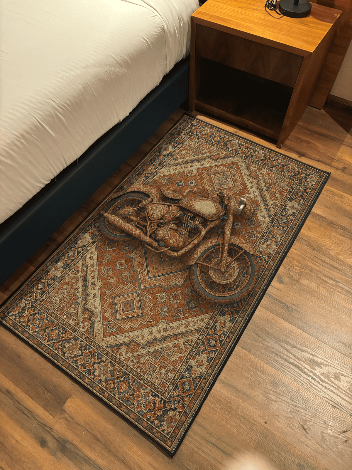 Bike traditional design Washable Rug by THE DRIP CO. RUGS