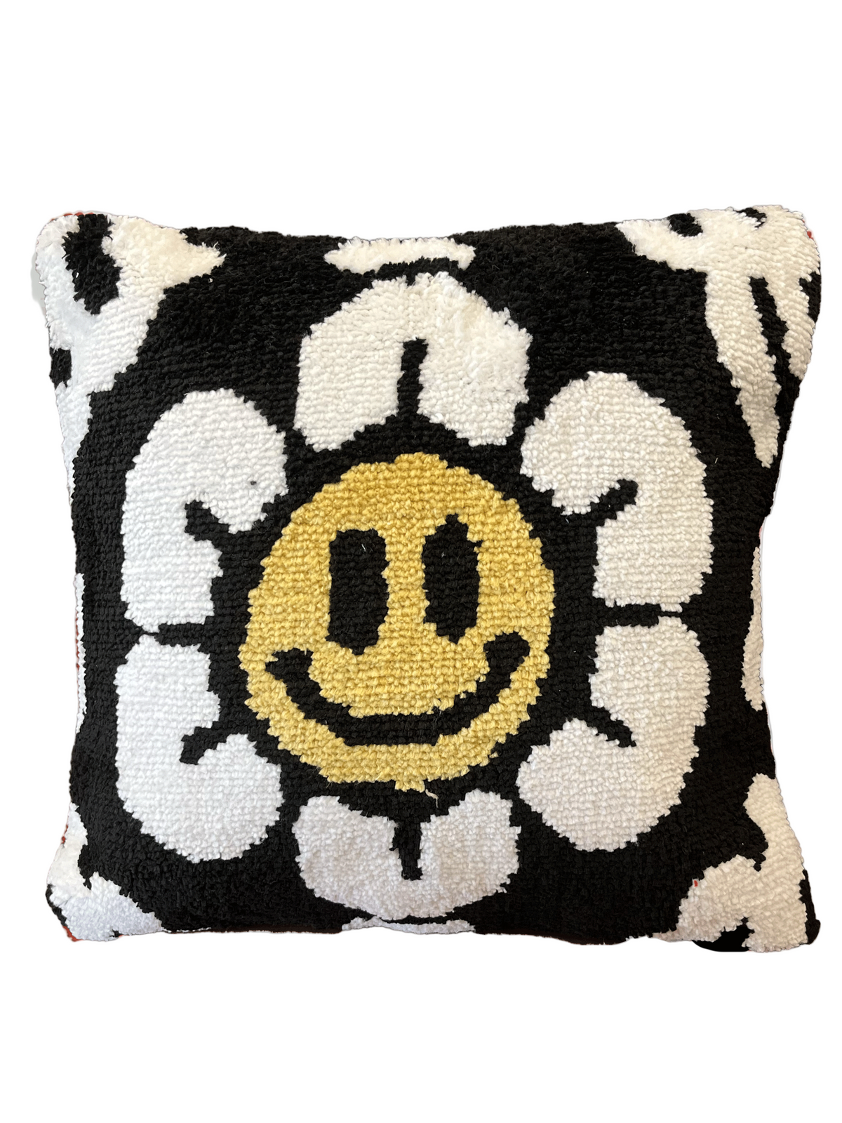 Black flower Cushion cover by THE DRIP CO. RUGS