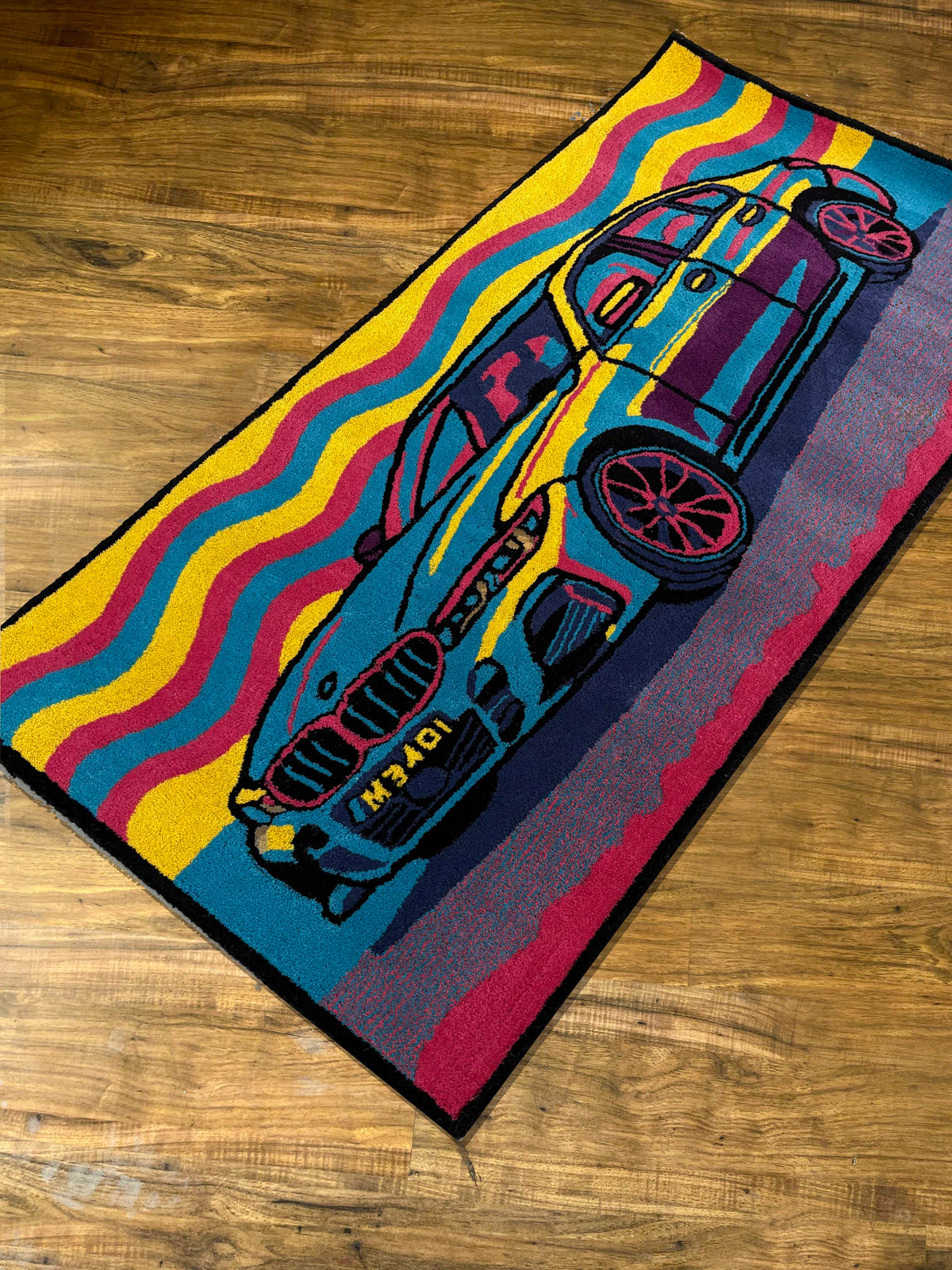Multi Colour Car Hand tufted Custom Rug by THE DRIP CO. RUGS