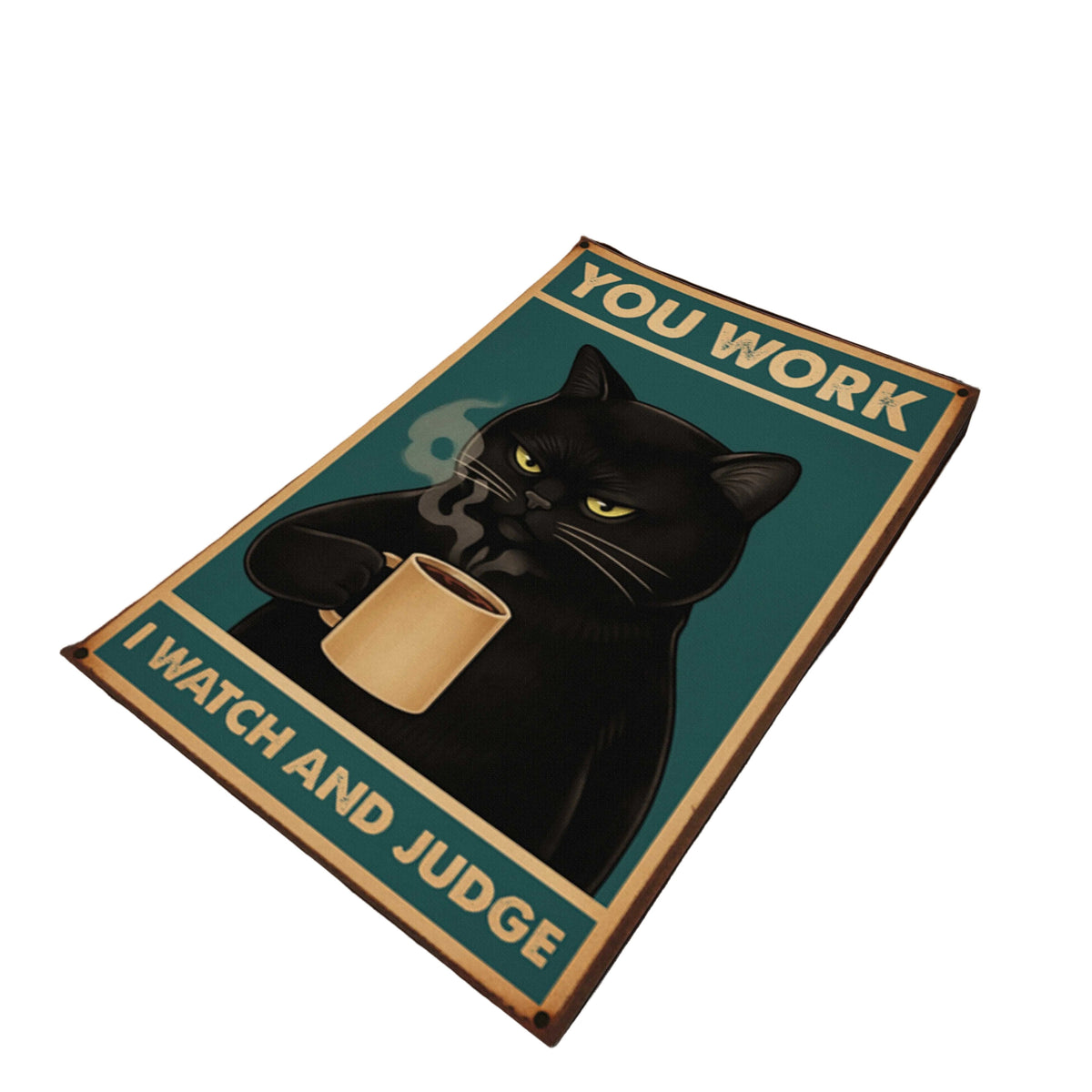 Cat Working Door Washable Custom Rug by the Drip Co. by THE DRIP CO. RUGS