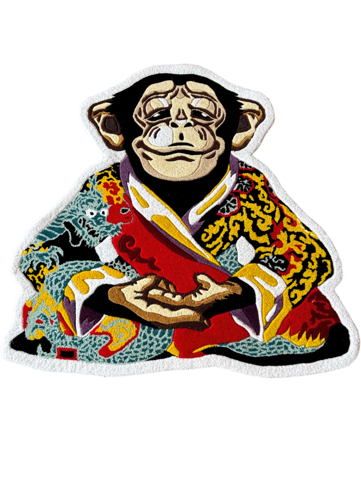 Meditation Monkey Hand Tufted Custom Rug by THE DRIP CO. RUGS