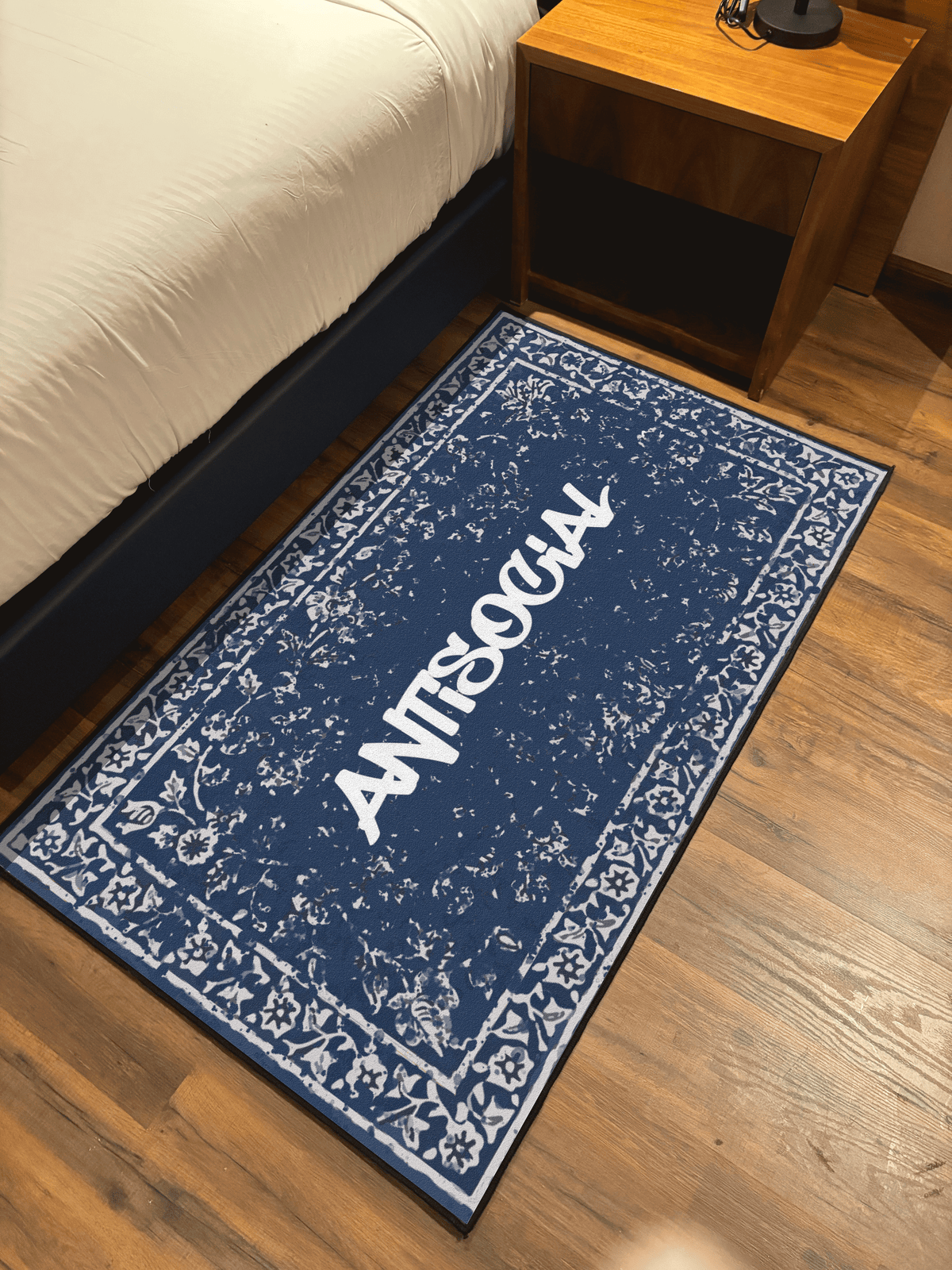 Anti Social Traditional design Washable  Custom Rug by THE DRIP CO. RUGS